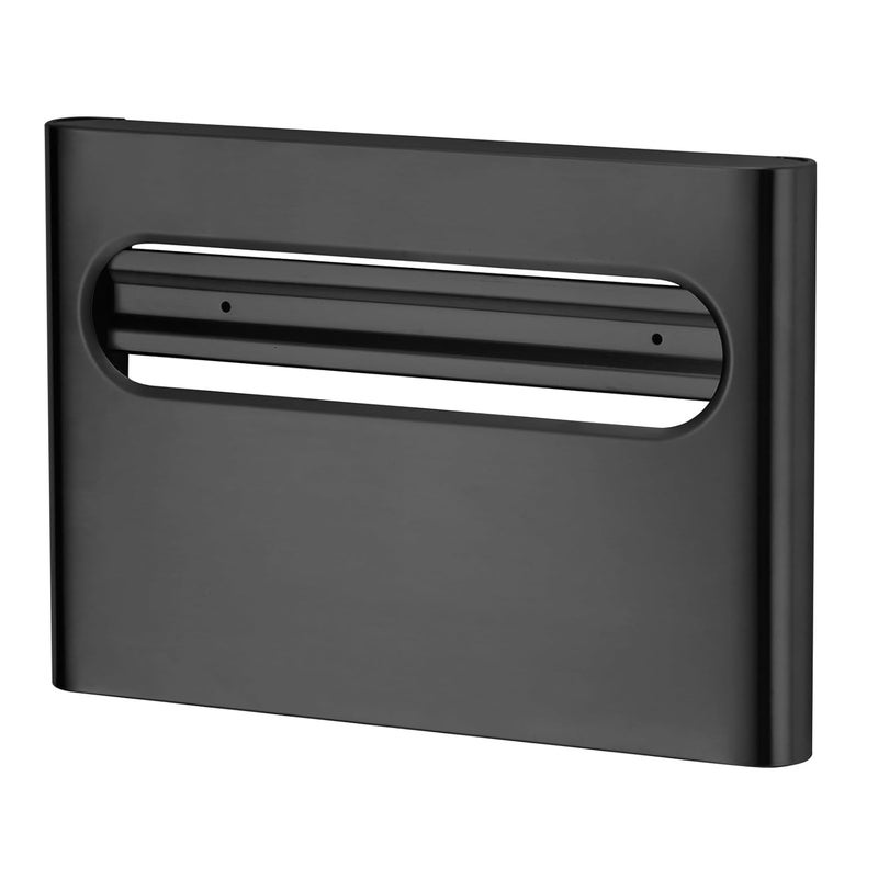 stardrix Slim Matte Black Stainless Steel Toilet Seat Cover Dispenser – Designer Wall-Mount Holder with Curved Edges and Large Capacity for Single or 1/2 Fold Covers, Aesthetic and Modern Look - Image 1